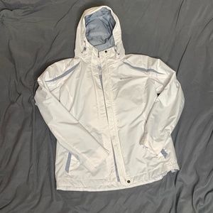 Columbia White and Gray Windbreaker Jacket Medium